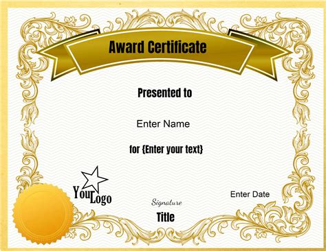 make your own award certificate